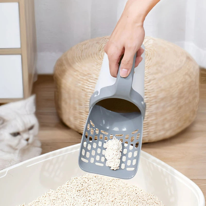 Pá Coletora Higiênica Com Dispenser Areia Gato Pet portátil