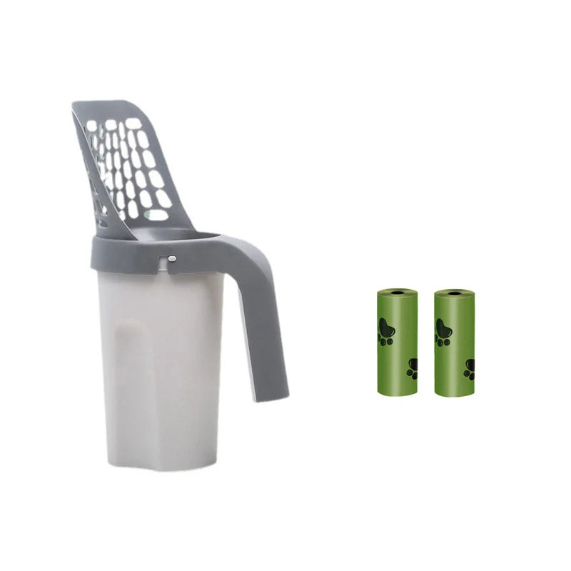 Pá Coletora Higiênica Com Dispenser Areia Gato Pet portátil